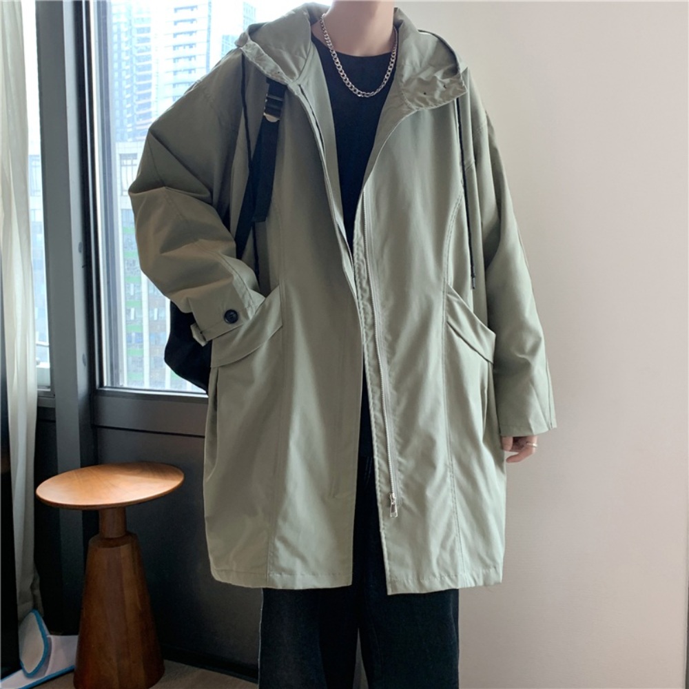 남자 개파카 야상 잠바 봄가을 간절기 아우터 데일리 패션 바람막이 블랙 그린 - 상세 이미지 3