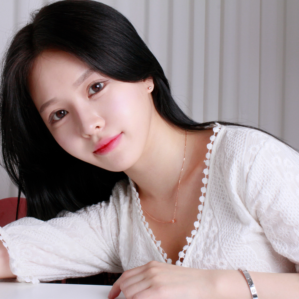 1부 랩 다이아 세트 귀걸이 목걸이 페탈 꽃 결혼 기념일 여자 친구 생일 선물 - 상세 이미지 3
