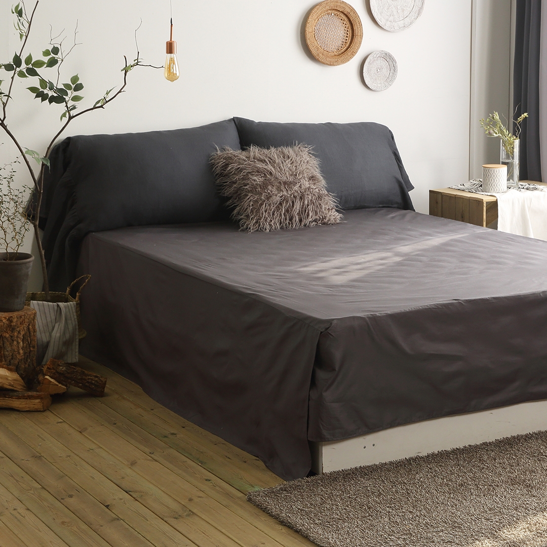 순면 투 매트리스 커버 높은 침대 시트 차콜 이스턴킹