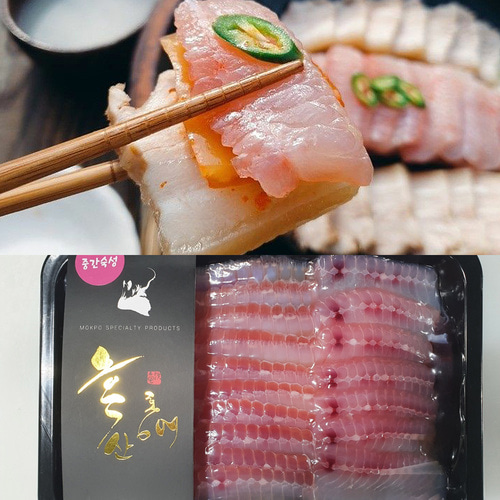 알싸한 국내산 흑산홍어회 250g 강도 중