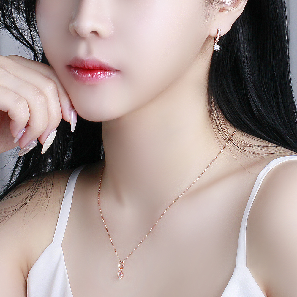 3부 5부 다이아 세트 랩 GIA IGI 귀걸이 목걸이 로맨틱 홀리데이 예물 기념일 선물 - 상세 이미지 4