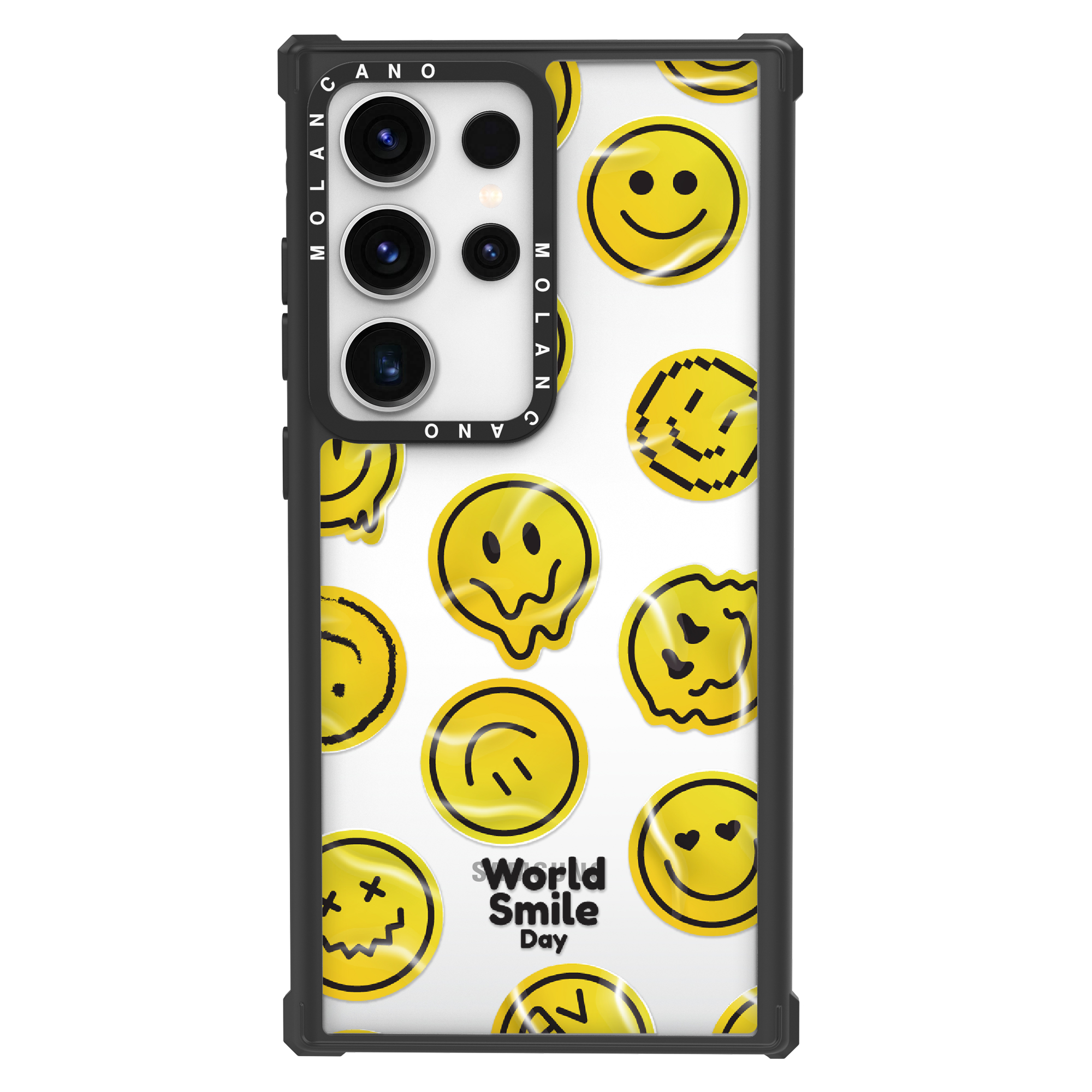 모란카노 갤럭시 S24 울트라 임팩트 스마일 하트 디자인 투명 범퍼 플러스 휴대폰 케이스 데이지스마일 - 상세 이미지 2