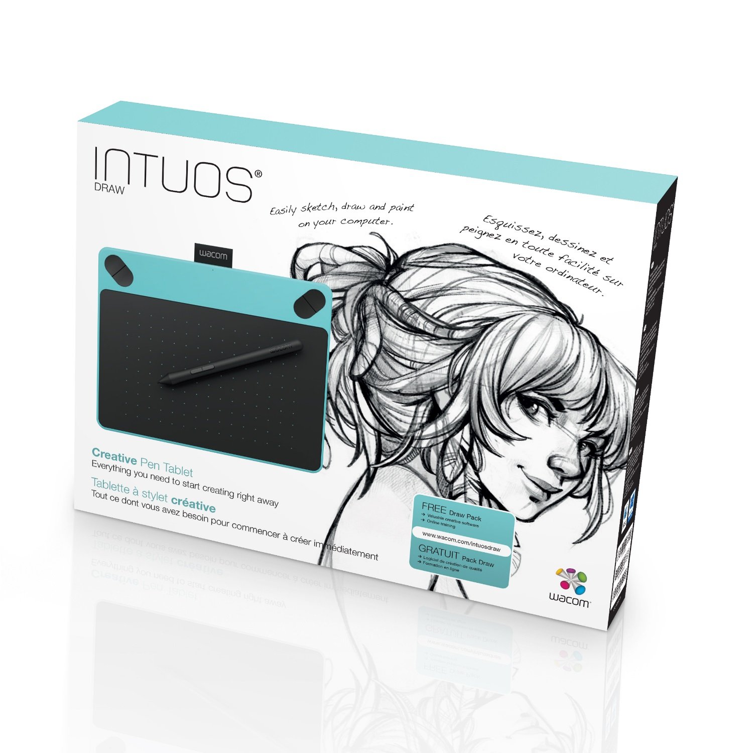 와콤 Wacom Intuos Draw 펜 태블릿 그림 민트 블루 CTL-490 B0 - 상세 이미지 4