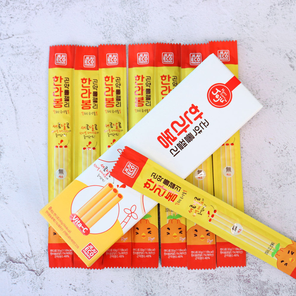 한라봉 곤약 롤 젤리 1박스 8개입 제주도기념품 쫀드기 롤젤리