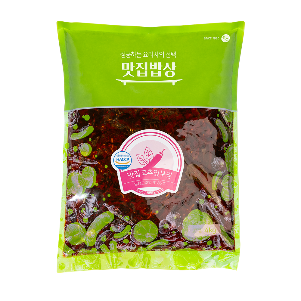 곰테이블 맛집밥상 매콤한 한식 대용량 전통고추잎무침 4kg - 상세 이미지 2