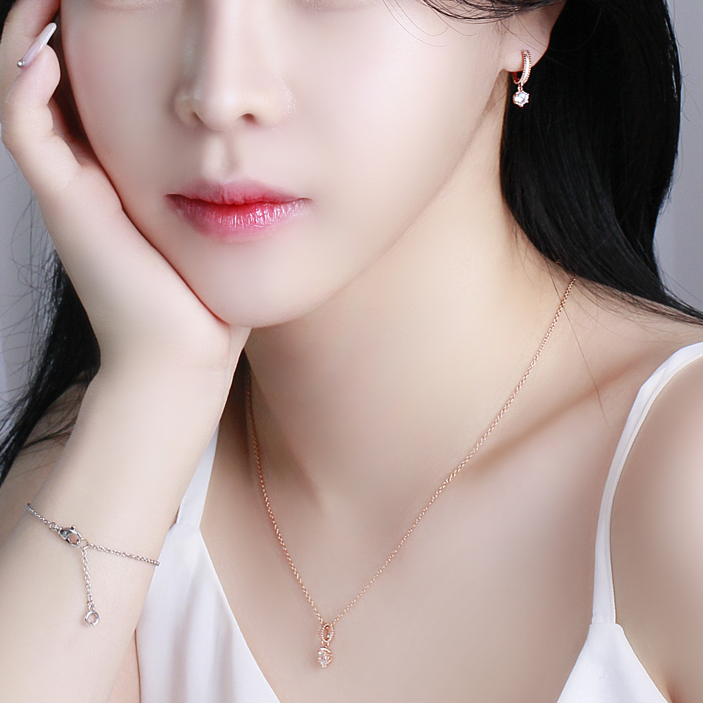 3부 5부 다이아 세트 랩 GIA IGI 귀걸이 목걸이 로맨틱 홀리데이 예물 기념일 선물 - 상세 이미지 5