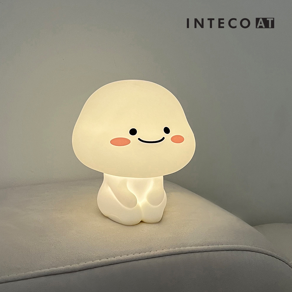 [보프렌즈] 볼빨간 머쉬룸 무선 터치 실리콘 LED 충전식 무드등 - 상품 이미지