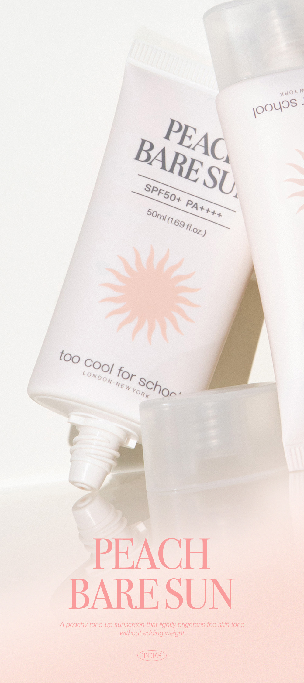 crème solaire pêche too cool for school coréen k-beauty