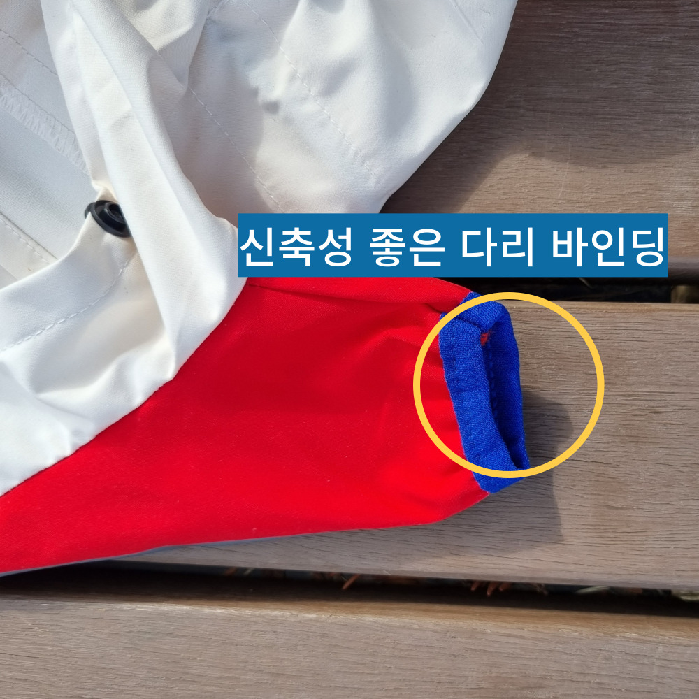위드레오 강아지비옷 애견비옷 올인원 투톤컬러 레드앤화이트, L 이미지 8