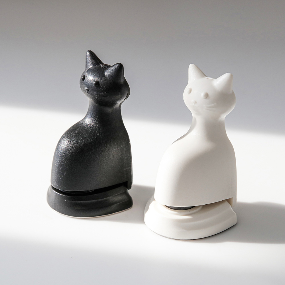 무타공 방문 도어스토퍼 3개 세트 접착식 바닥 고정 자석형 스토퍼 소음방지 조용한 고양이