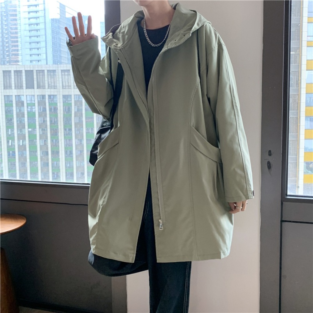 남자 개파카 야상 잠바 봄가을 간절기 아우터 데일리 패션 바람막이 블랙 그린 - 상세 이미지 4