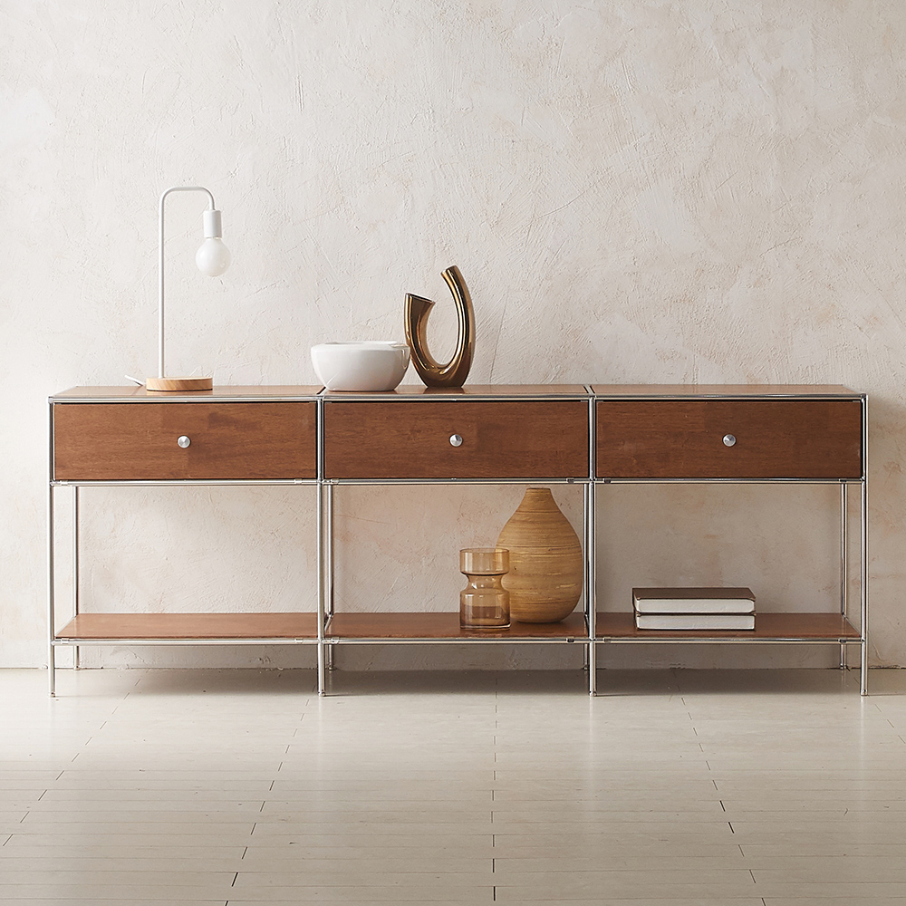 이노센트 스틸라 원목 미드센츄리 모듈 거실장 1800 선반형 i104188, 월넛