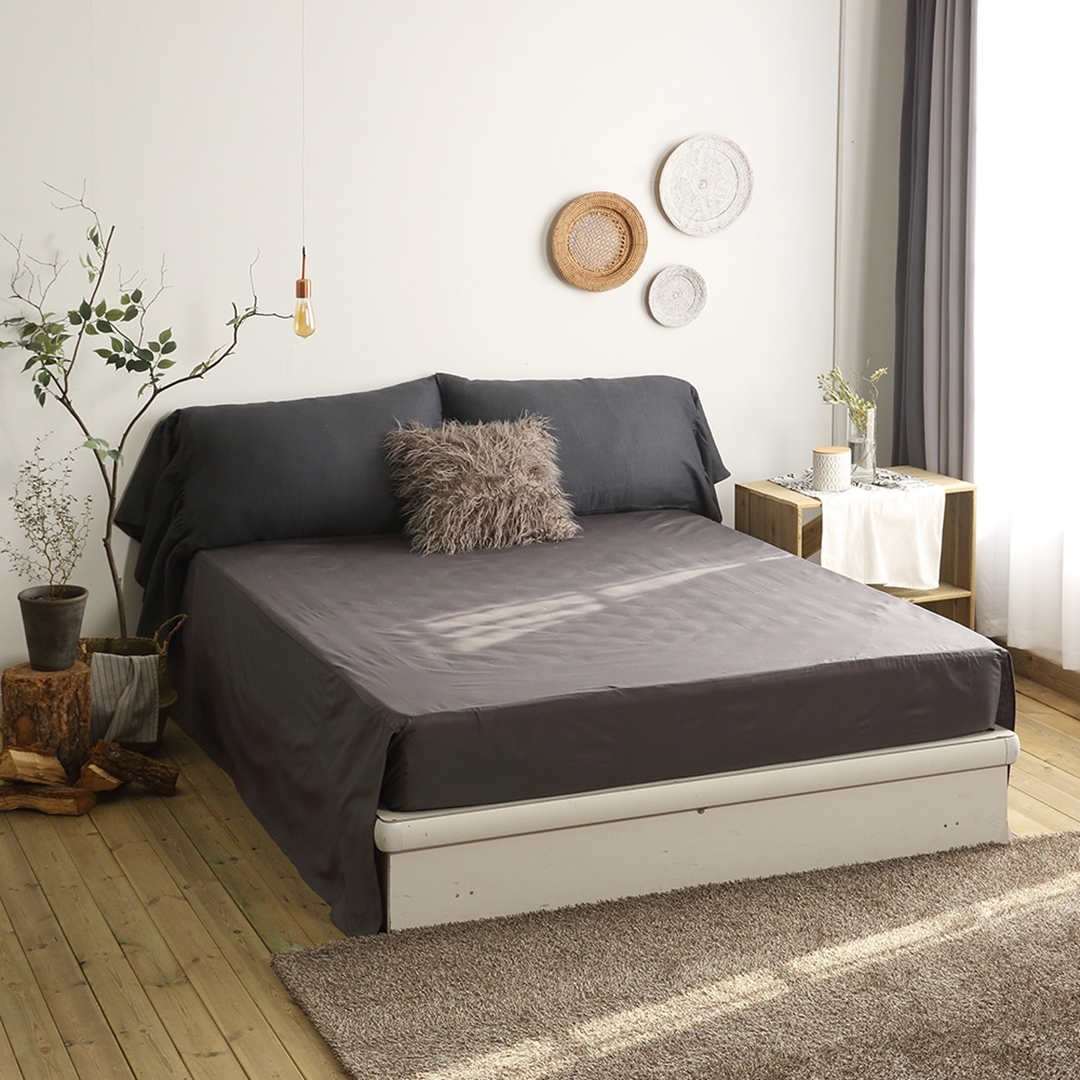 순면 투 매트리스 커버 높은 침대 시트 차콜 이스턴킹