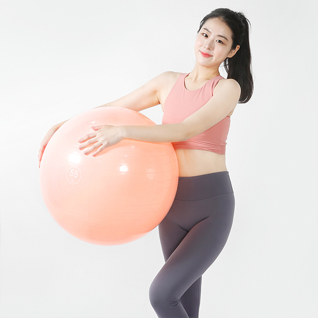 비핏 짐볼 피치핑크 55cm 안티버스트 임산부운동 다이어트 필라테스 요가볼 - 상세 이미지 5