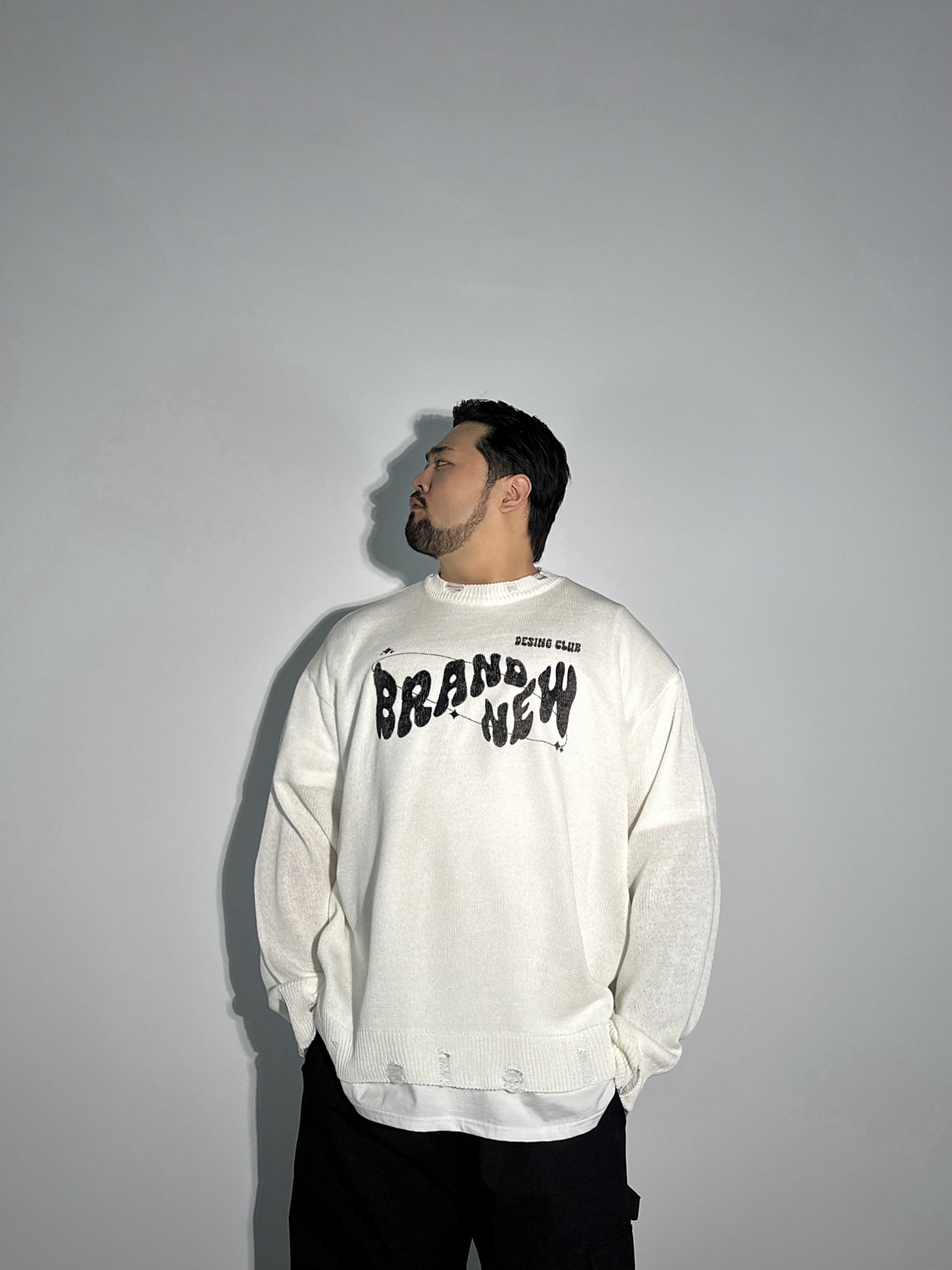 데미지 브랜드 뉴 니트 3COLOR 빅사이즈 상의 오버핏 에이오알닷 - 상세 이미지 3