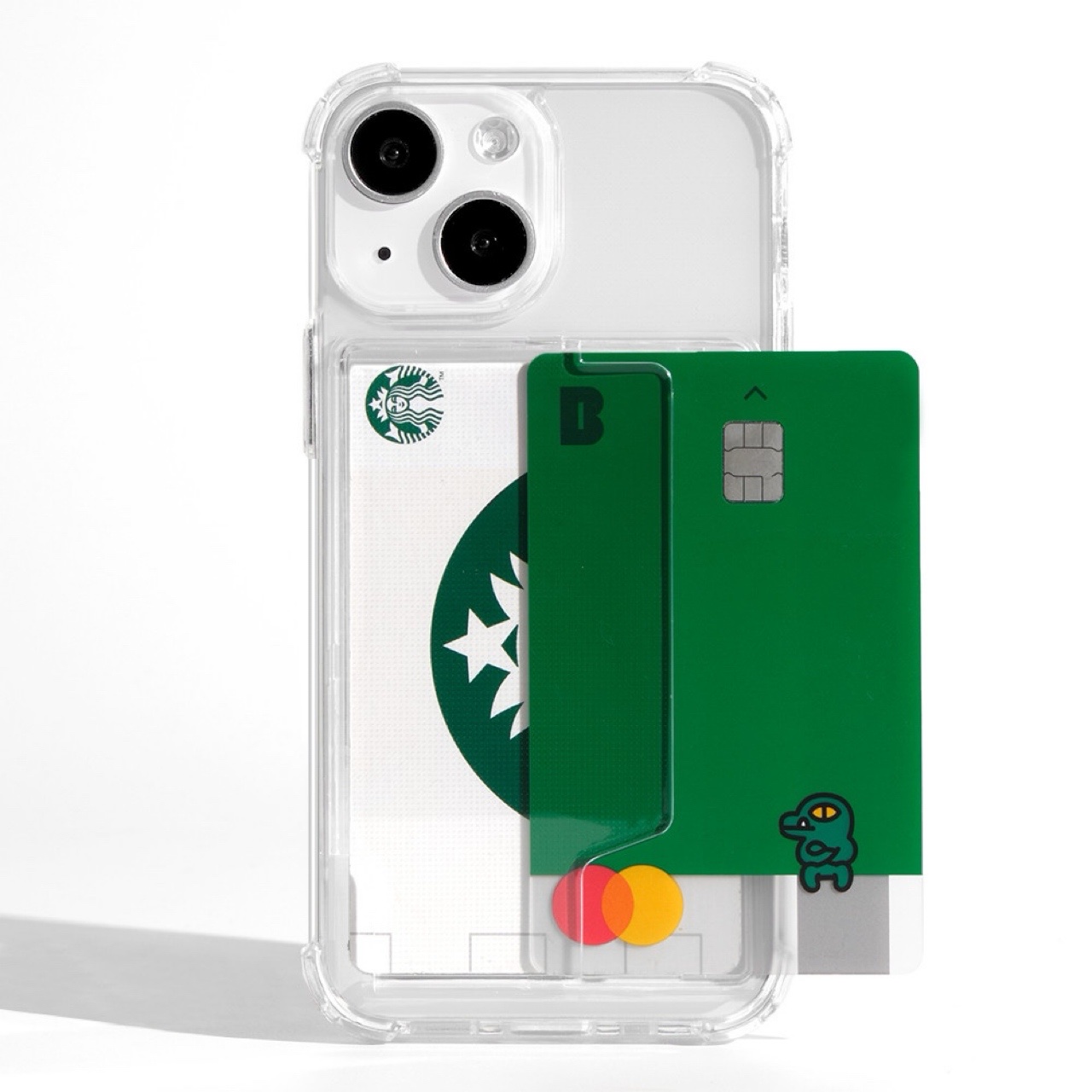 카드 2장 케이스 범퍼 투명, 아이폰13 미니