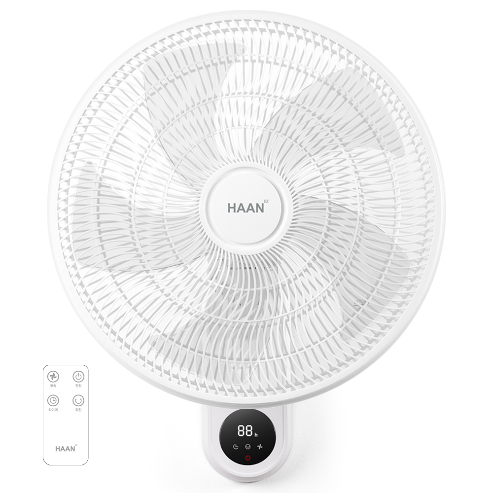 한경희 벽걸이 선풍기 가정용 업소용 저소음 리모컨 벽선풍기 WF216A