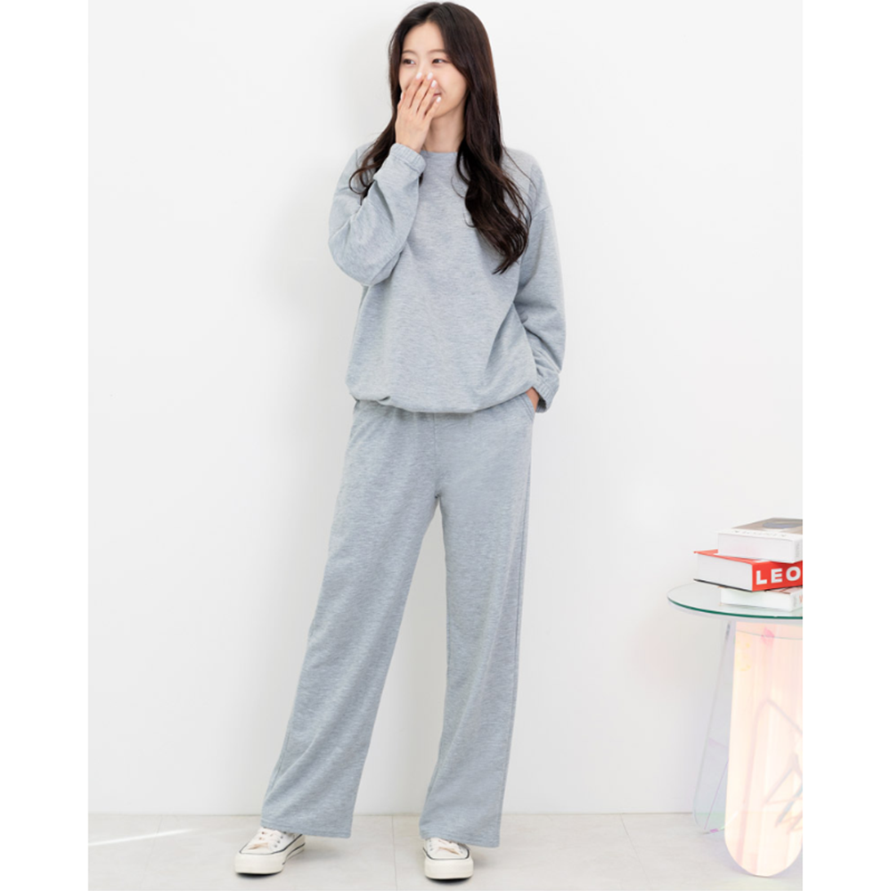 성인실내복 커플셋업 여성 체육복 트레이닝 와이드츄리닝세트 - 상세 이미지 3