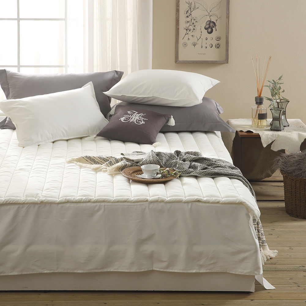 순면 투 매트리스 커버 높은 침대 시트 화이트 이스턴킹