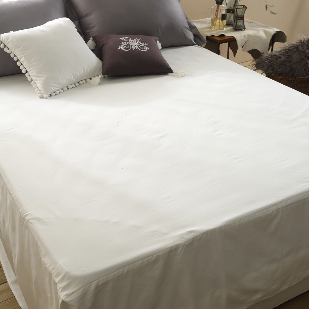 순면 투 매트리스 커버 높은 침대 시트 화이트 퀸