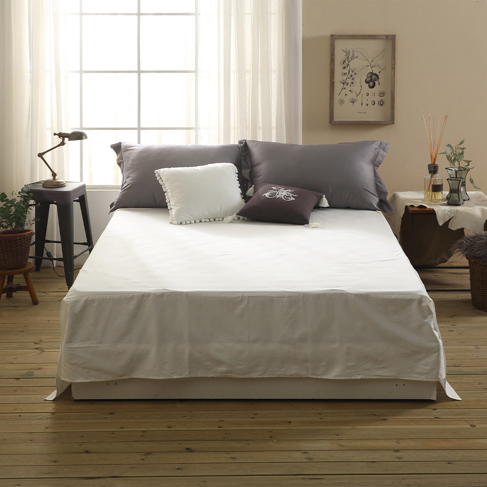 순면 투 매트리스 커버 높은 침대 시트 화이트 퀸