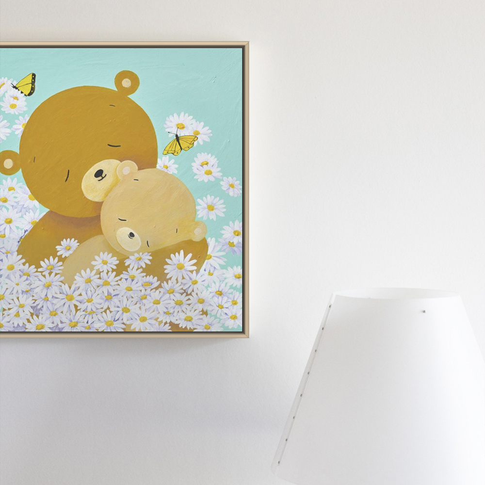 곰캐릭터 귀여운그림 아이방 키즈룸 실내인테리어 집들이 선물용 조안나 원목띄움 그림액자 - 상세 이미지 5