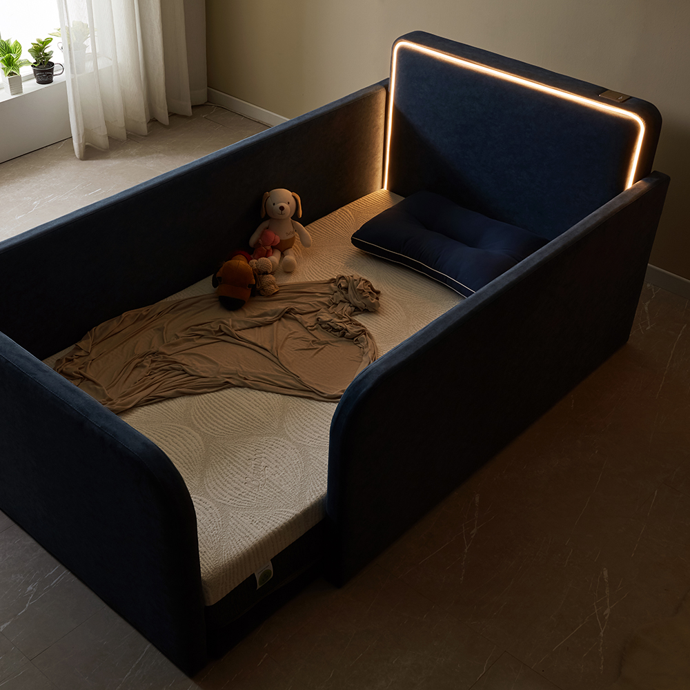 페라모 친환경 자재 갤럭시 조명 저상형 데이베드 아기 침대 프레임 SS + 안전가드 3개