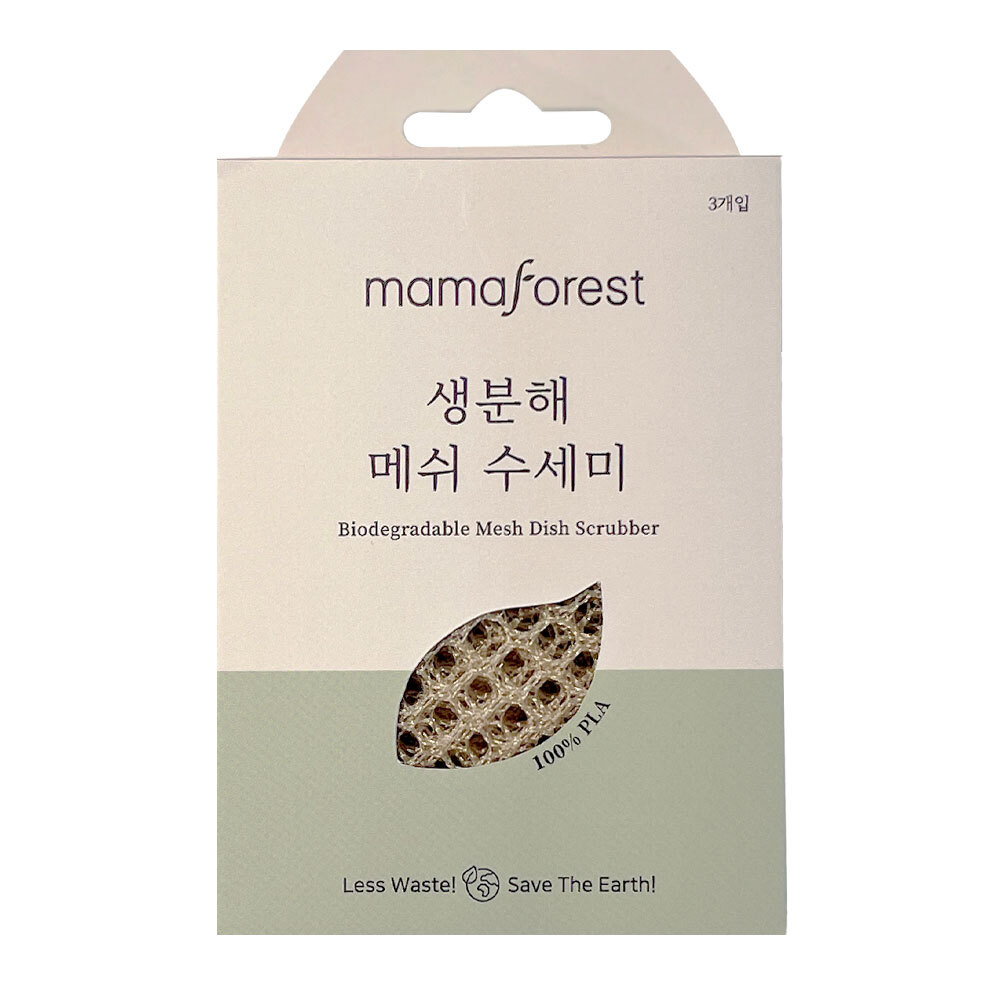 마마포레스트 옥수수 생분해 메쉬 수세미 3개입 천연 그물망 PLA 제로웨이스트 - 상세 이미지 2