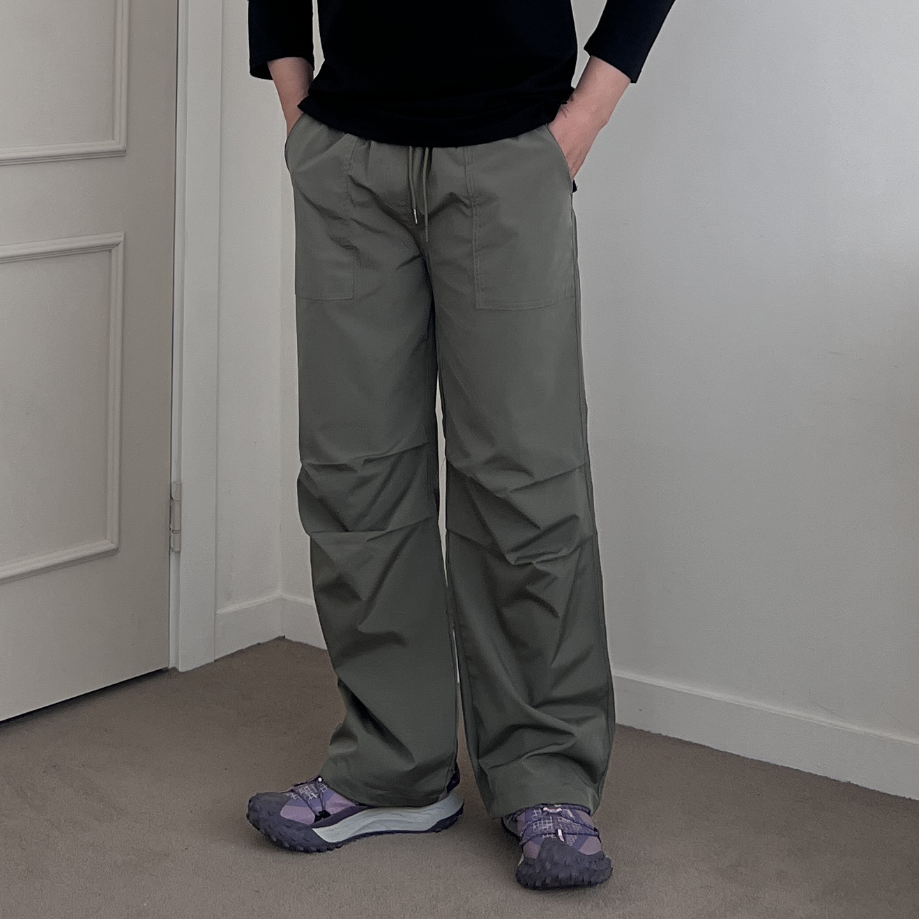 파라슈트팬츠 고프코어바지 남자바스락팬츠 - 상세 이미지 2
