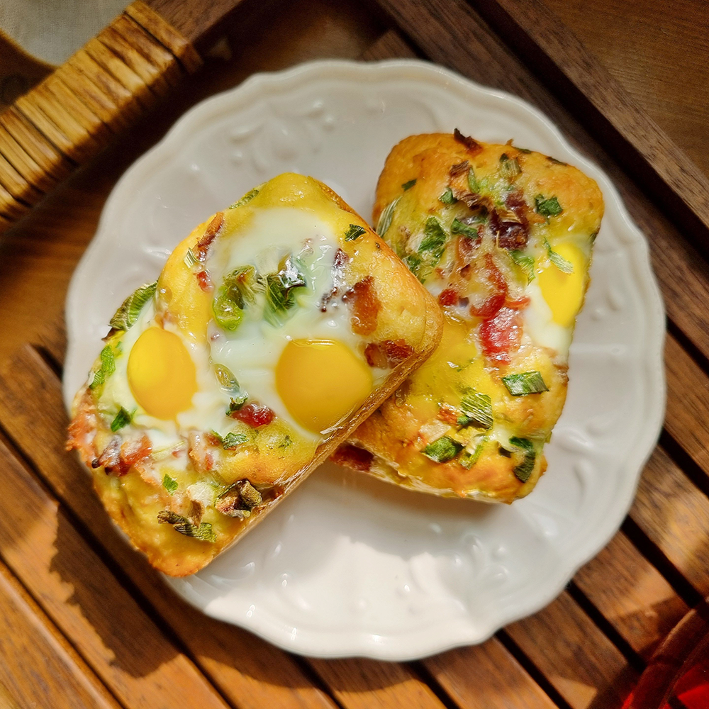 풍심당 저당 베이컨 듬뿍 대파 계란빵 (1개입) 글루텐프리 간식 - 상세 이미지 2