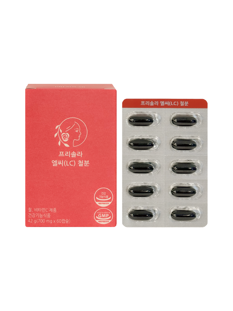 프리솔라 엘씨 철분 임산부 철분제 액상 캡슐 영양제 비헴철 리포퍼 24mg 비타민C