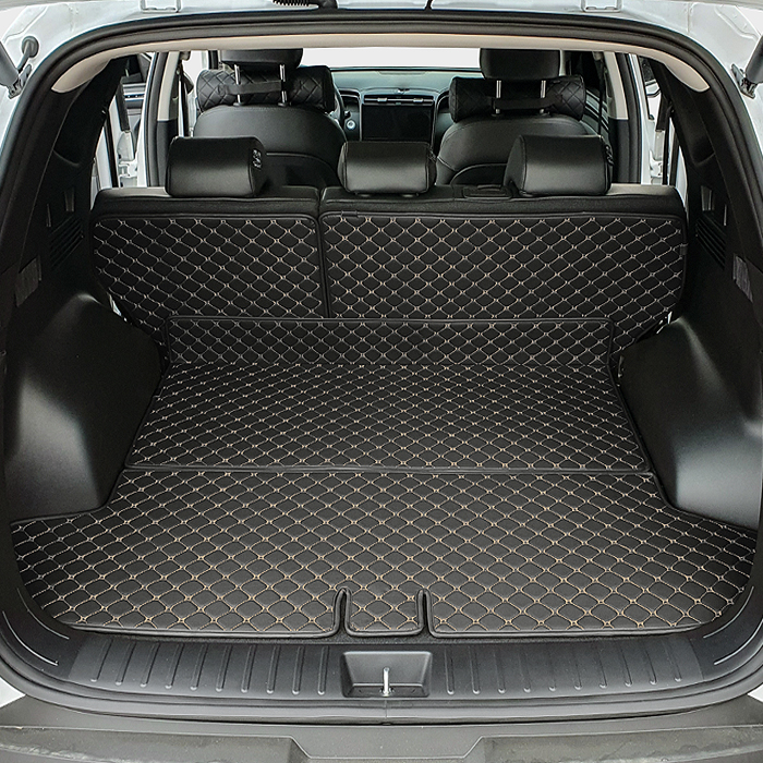 카프트 더 뉴 투싼 NX4 페이스리프트 트렁크매트 프리미엄 퀼팅 가죽 차박 분리형