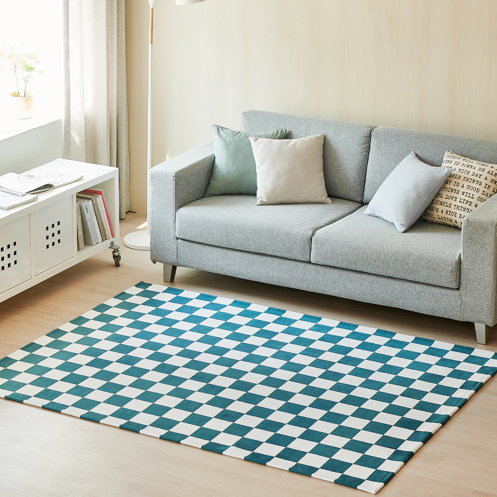 체커보드 러그 카페트 100x150 먼지없는 사계절 거실 인테리어 미니 아이방 러그