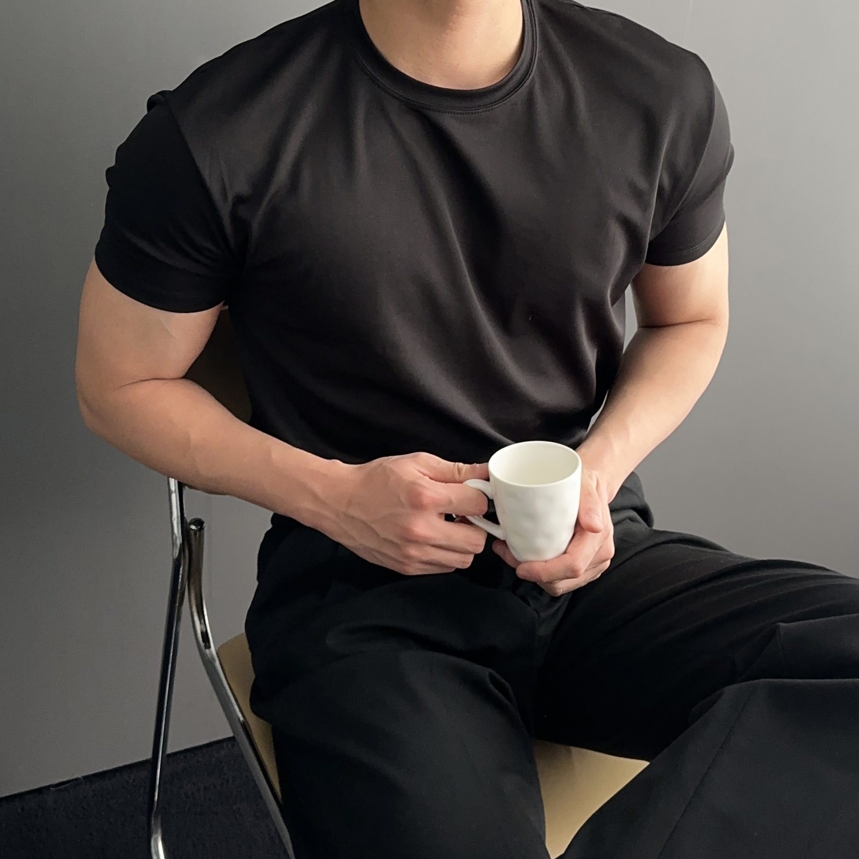 머슬핏반팔 남자헬스반팔티 짐웨어반팔 - 상품 이미지