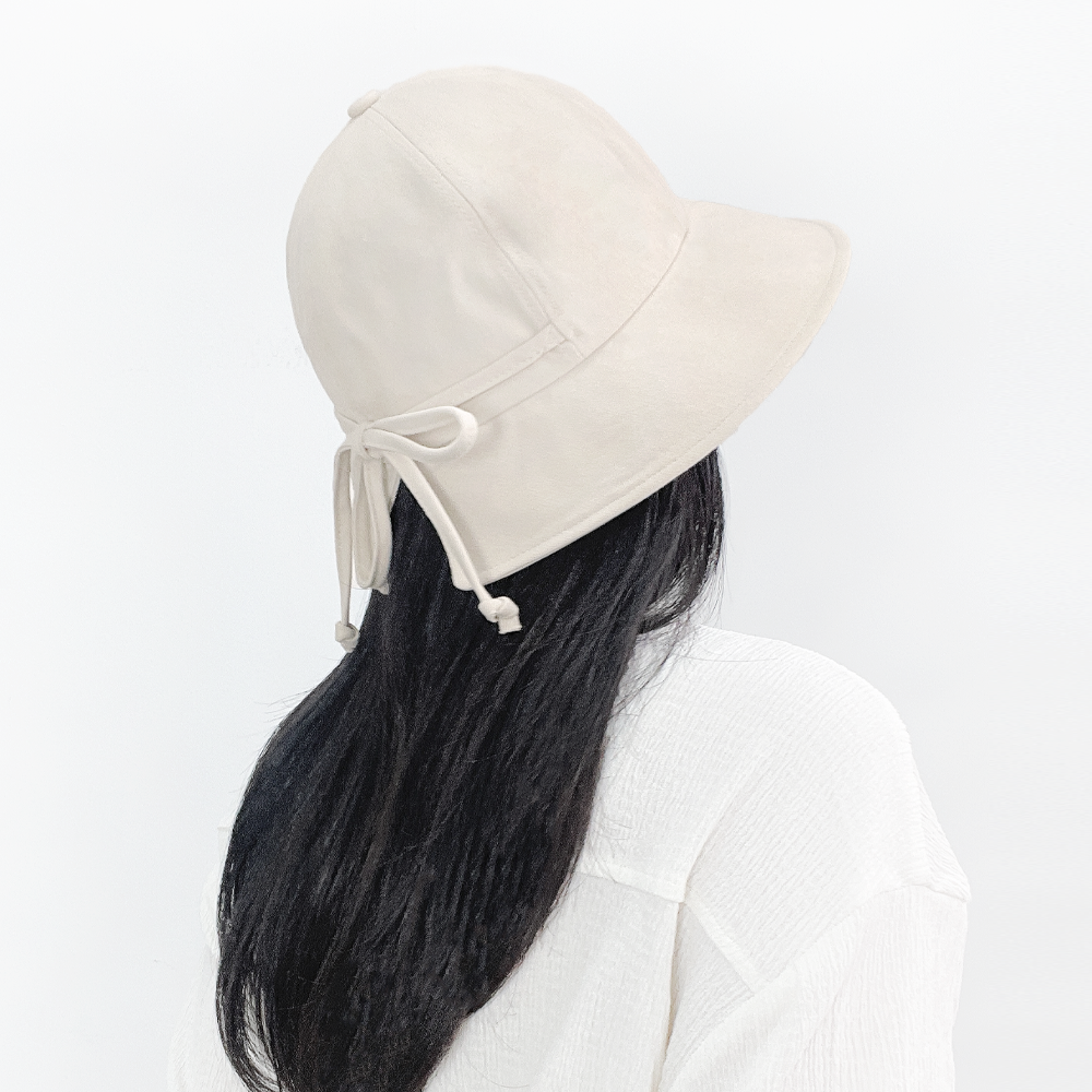 코르시 여성 봄 여름 리본 끈달린 면 벙거지모자 버킷햇 - 상품 이미지