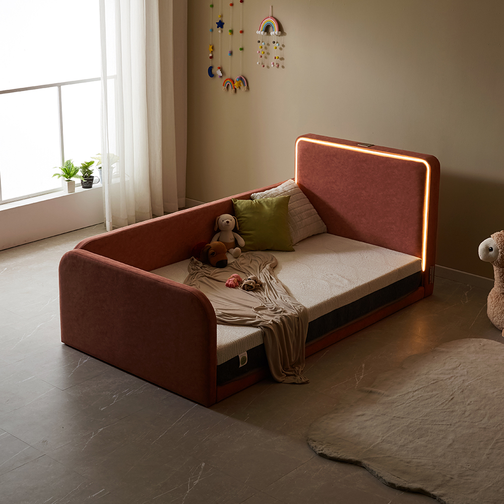 페라모 친환경 자재 갤럭시 조명 저상형 데이베드 아기 침대 프레임 SS + 안전가드 3개