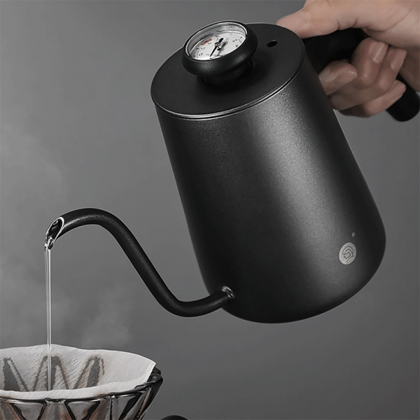 제로히어로 C07 프로 푸어오버 커피 케틀 핸드드립포트 주전자 온도계 650ml, 블랙 - 상세 이미지 3
