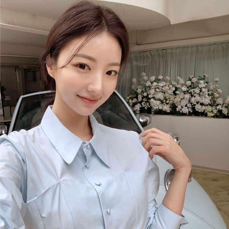 (브랜드퀄리티) 소르베 하트 라인 슬림핏 카라 셔츠 블라우스 bs7866 - 상세 이미지 4
