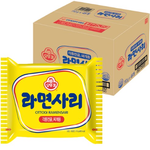 오뚜기 라면 사리 110g x 48개 박스 대용량 업소용 찌개 식자재 봉지 48입 48봉 - 상품 이미지