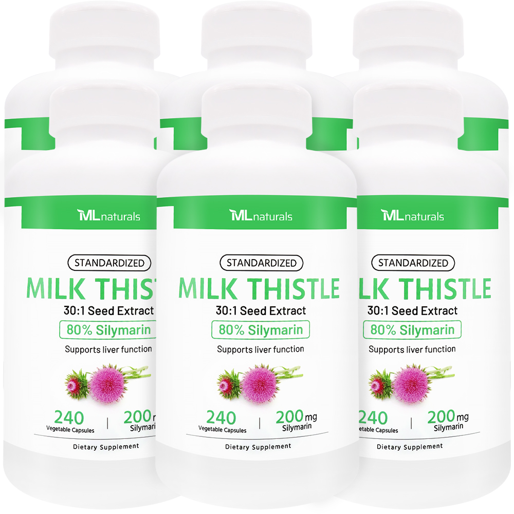 마이라이프 내추럴스 스탠다드 밀크씨슬 250mg 실리마린 200mg 240캡슐, 6개 - 메인 이미지