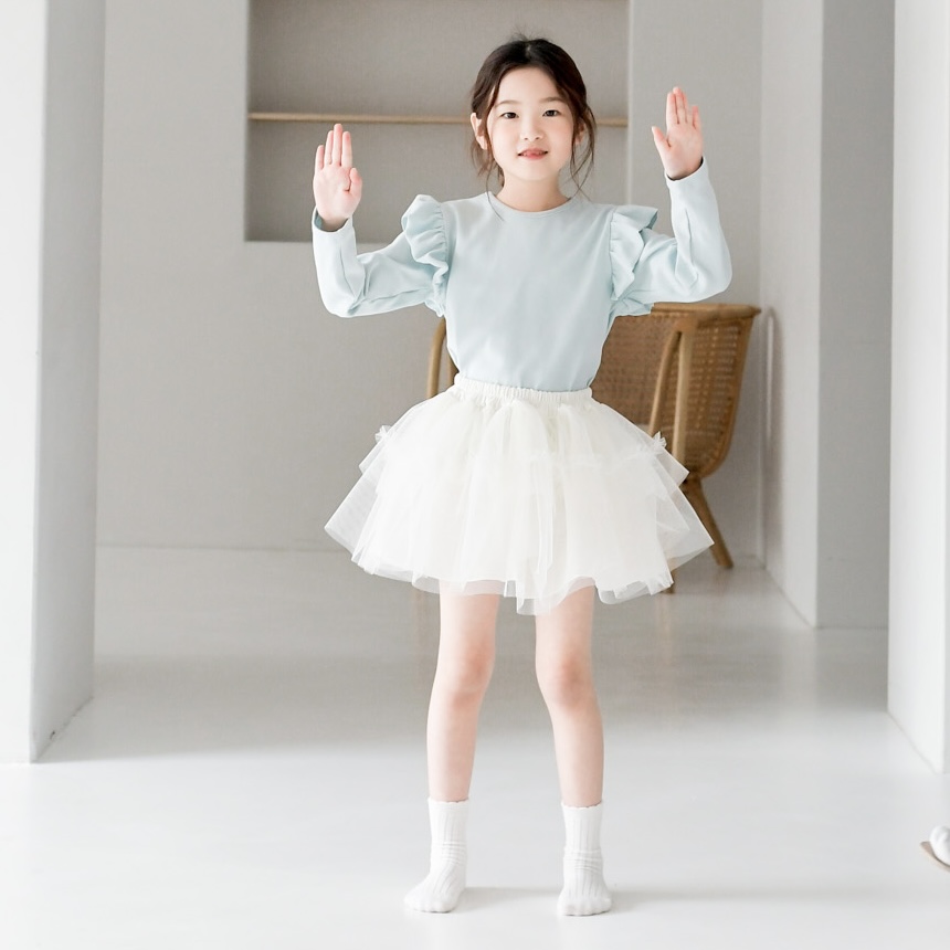 샬라메 미니 여아 샤 레이스 튜튜 스커트 공주 아이보리 치마 발레 치마 유아 키즈 - 상세 이미지 5