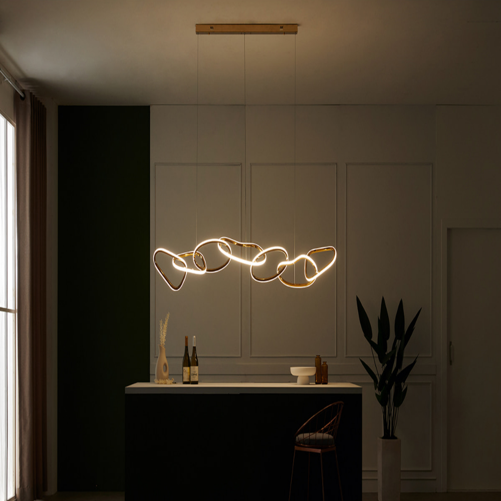 KS인증/무료+당일발송 6인용식탁등 LED 삼성칩 펜던트 주방 식탁등 골드 - 상세 이미지 4