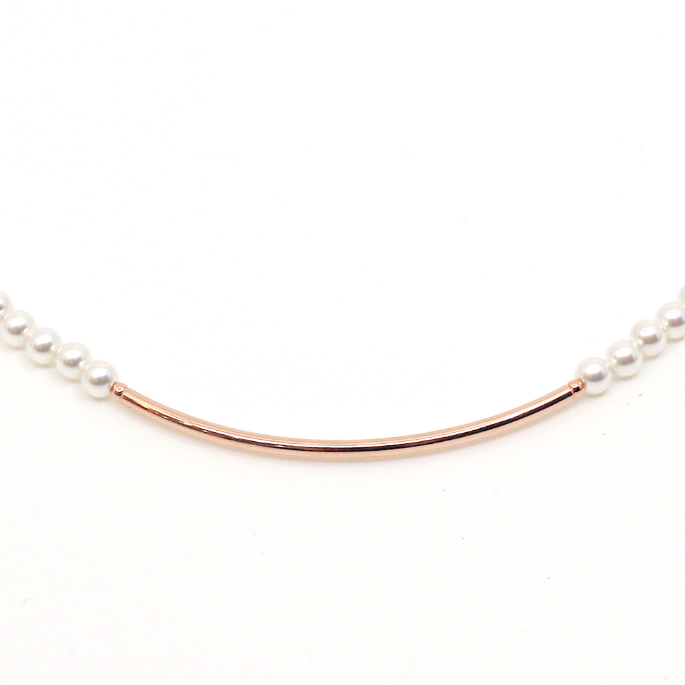 14k 4mm 스왈진주 와이드 스틱바 목걸이 OPPN0691 - 상세 이미지 4