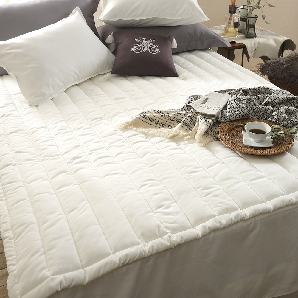 순면 60수 두꺼운 퀸 침대 매트리스 패드 화이트 Q