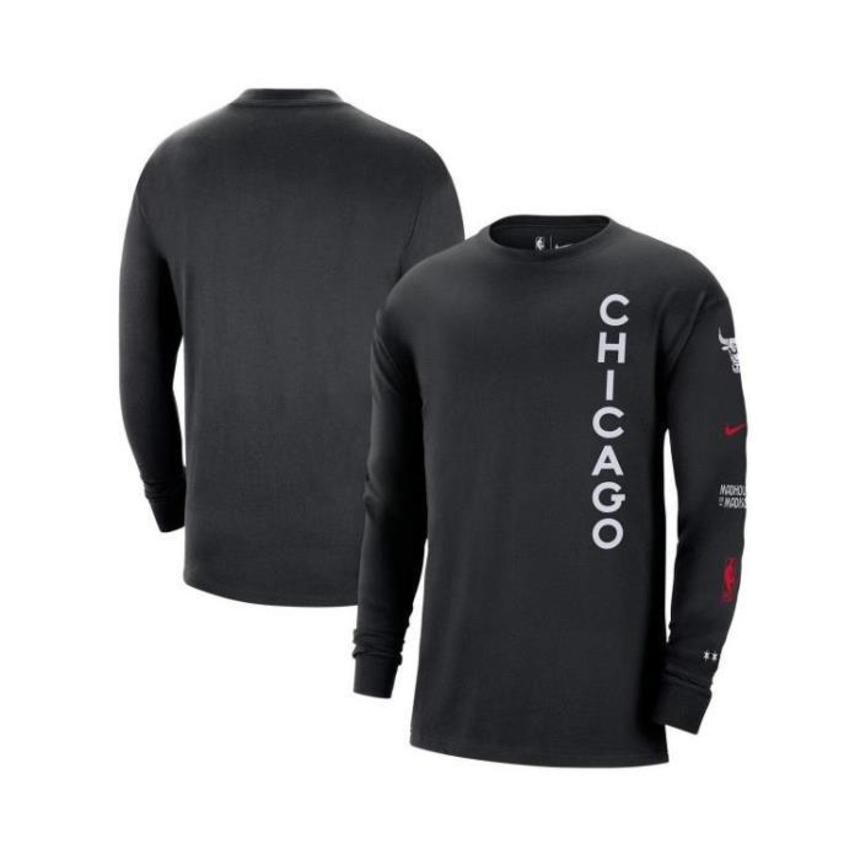 나이키 남성 Mens Black Chicago Bulls 2023/24 City Edition Max90 Expressive Long Sleeve T shirt : 나나뉴욕