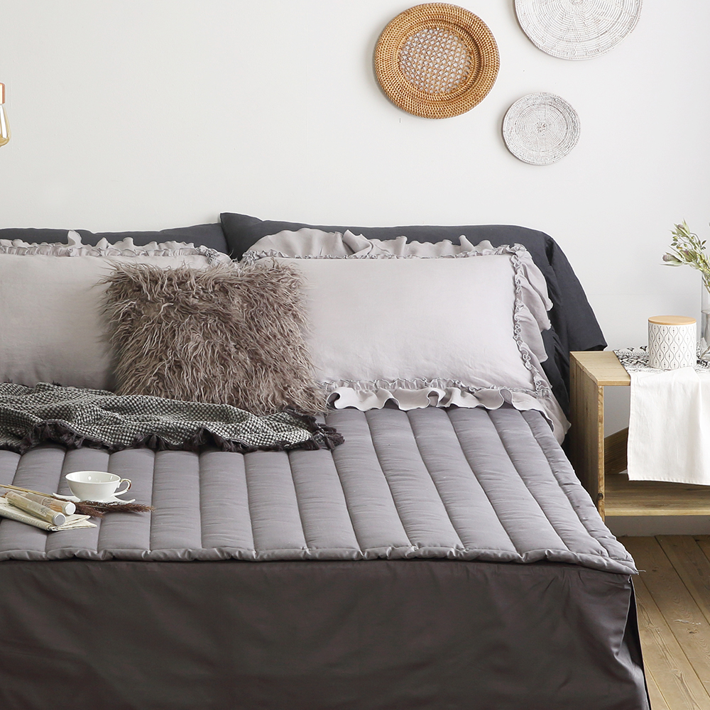 순면 두꺼운 라지킹 침대 매트리스 패드 차콜 LK