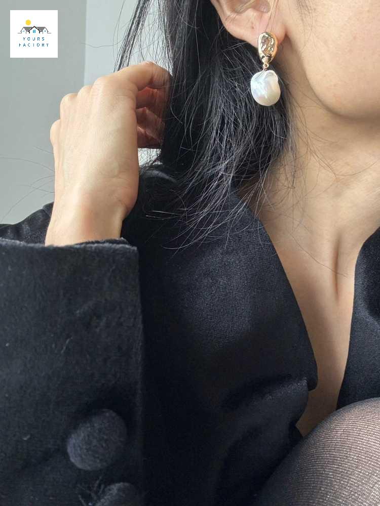 귀걸이 여성용 파티 혼주 바로크 프렌치 액세서리 금속 원석 주얼리 레트로 진주 펜던트 - 상세 이미지 4