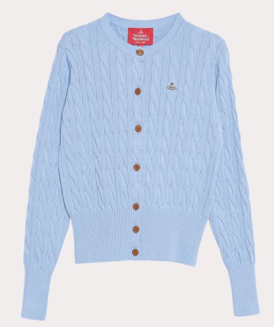 비비안웨스트우드 가디건 Organic cotton cable crew neck 505871884 - 상세 이미지 3