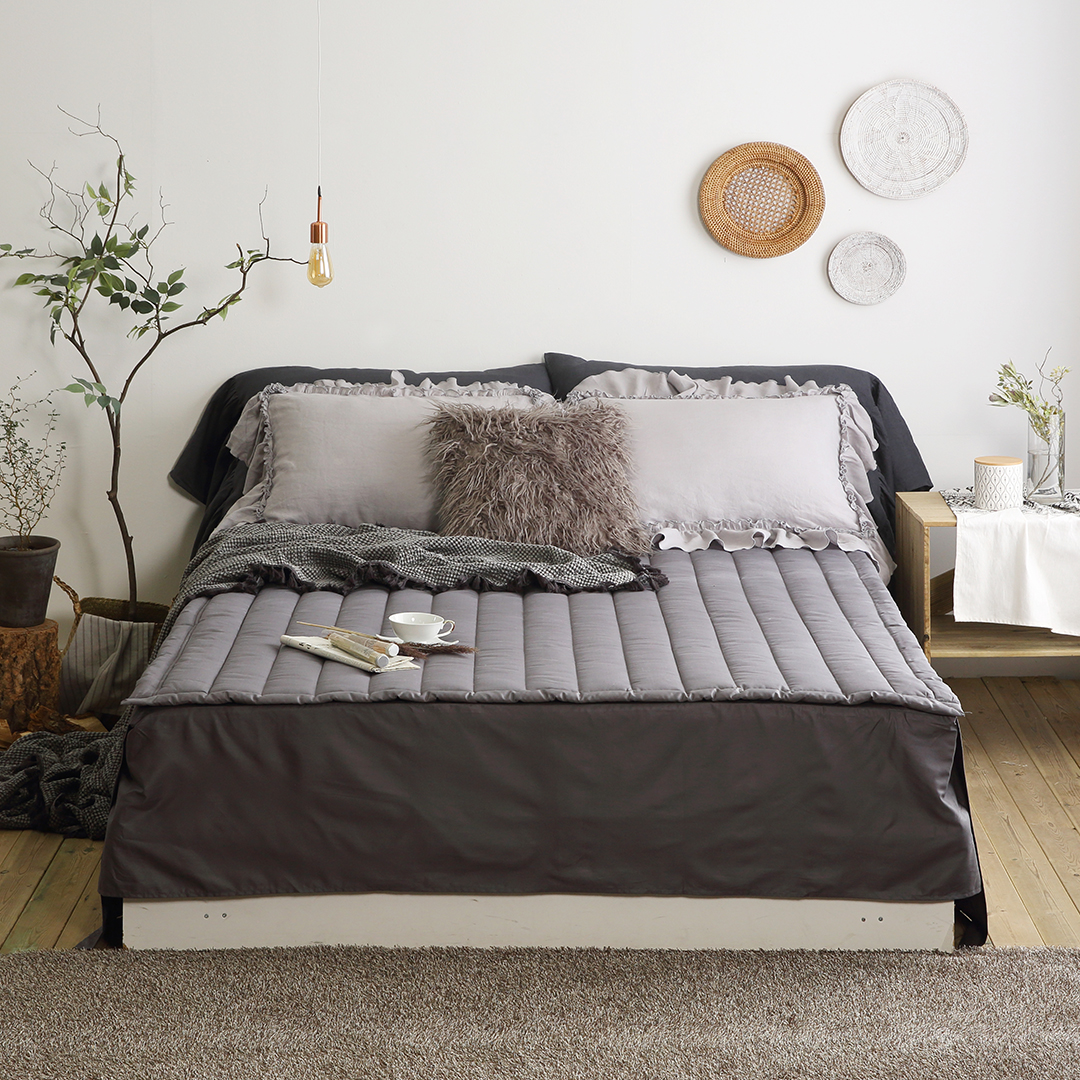 순면 두꺼운 슈퍼싱글 침대 매트리스 패드 차콜 SS