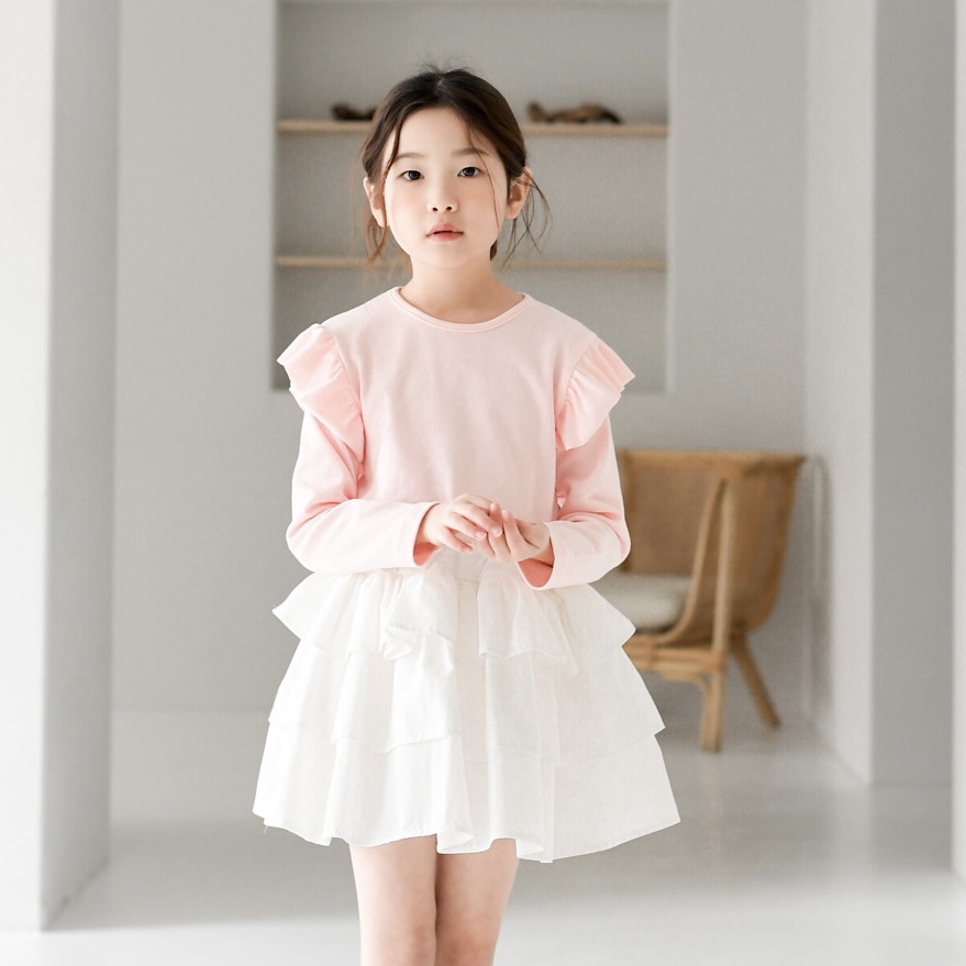 리사 프릴 티셔츠 아동 여아 유아 키즈 어린이 긴팔 기본티 봄 가을 초등학생 이미지 8